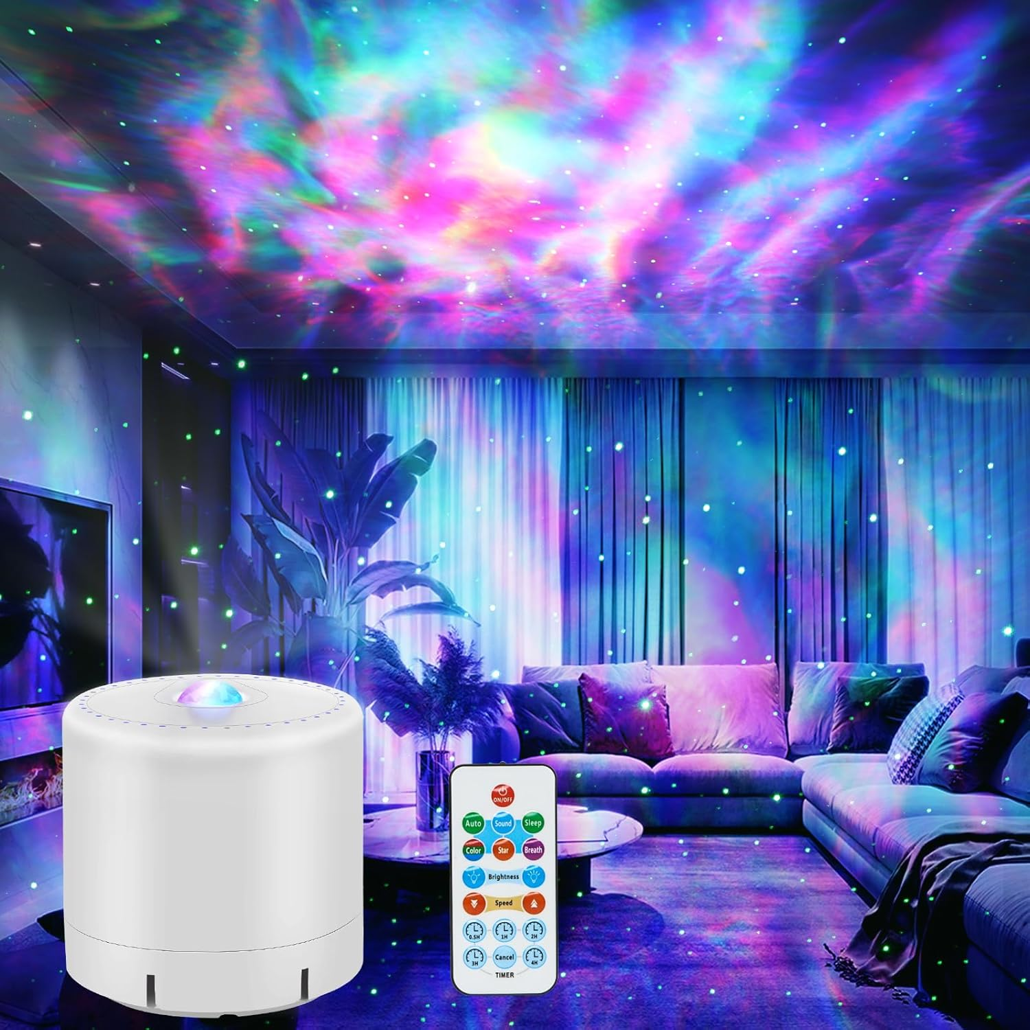 galaxy star projector night light bedroom decor