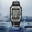 Retro Digital Sports Watch – Waterproof 50M, Night Light, Large Screen Alarm Clock