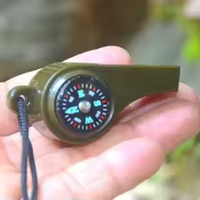 Multifunction 3-in-1/4-in-1 Survival Tool – Whistle, Compass & Carabiner for Camping, Hiking & Outdoors