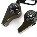 Multifunction 3-in-1/4-in-1 Survival Tool – Whistle, Compass & Carabiner for Camping, Hiking & Outdoors