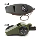 Multifunction 3-in-1/4-in-1 Survival Tool – Whistle, Compass & Carabiner for Camping, Hiking & Outdoors