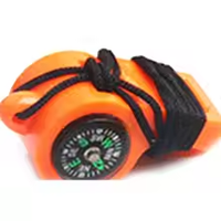 Multifunction 3-in-1/4-in-1 Survival Tool – Whistle, Compass & Carabiner for Camping, Hiking & Outdoors