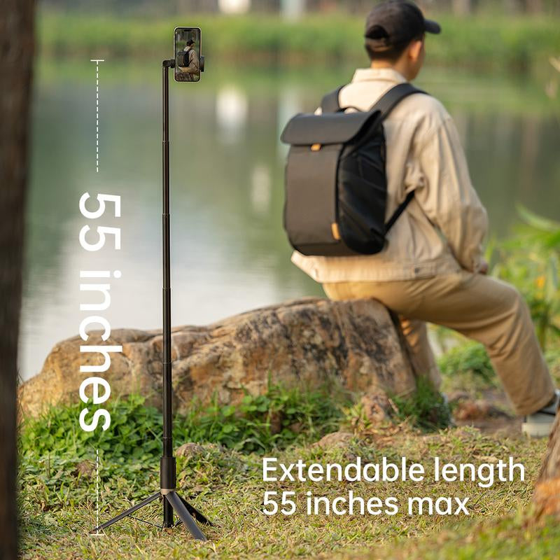 Syncwire 55" Selfie Stick Tripod with Rechargeable Bluetooth Remote, Compatible with Iphone, Samsung, Google, Sony and More (4.7-7 Inch Smartphones)