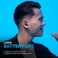 Portable JLab GO Pop Plus earbuds for music and calls
