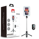 Mybat Pro Selfie Stick Spotlight Tripod Stand with Dimmable LED Light, Tripod with Balance Handle & Wireless Remote