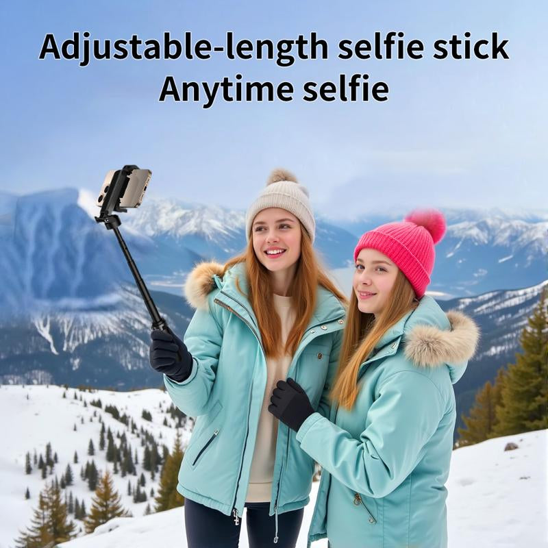 Portable Selfie Stick, All-In-1 Smartphone Tripod Stand with Wireless Remote, Extendable Tripod Stand, 360 Degrees Adjustable Phone Tripod