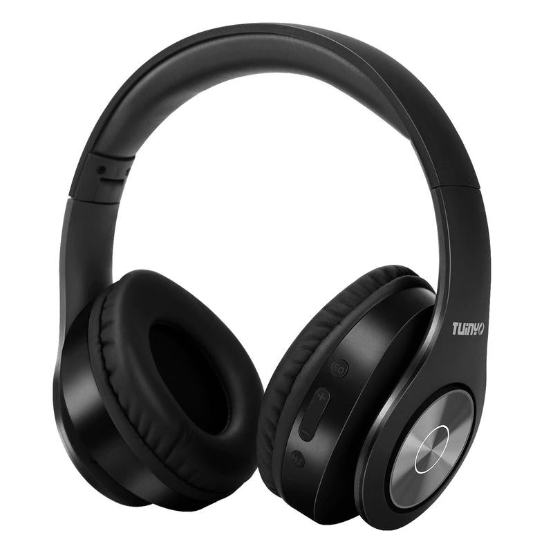TUINYO Wireless Headphones over Ear, Bluetooth Headphones with Microphone, Foldable Stereo Wireless Headsetfor Travel Work TV PC Cellphone-Purple Electronic Folding