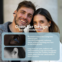 Open Earbuds, Wireless Bone Conduction Earphone Bluetooth 5.3 Clip Ear Hifi Sound Quality Waterproof TWS Headset Sports Gaming Headphones Headphones Bluetooth