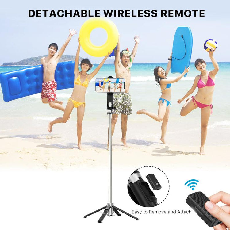 Mybat Pro Portable Picture Perfect Selfie Stick & Tripod with Bluetooth Remote Control, Handy Adjustable Selfie Stick- Black Accessories Landscape Smartphone Holder