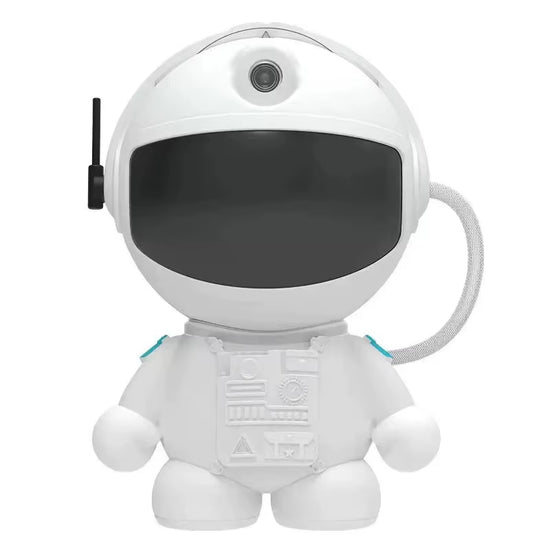 Astronaut Galaxy Projector in the shape of a cute astronaut figure, designed for creating a planetarium night light effect.