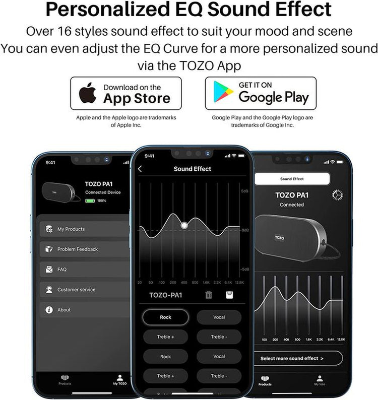 TOZO PA1 Bluetooth Speakers with 20W Stereo Sound, 25H Playtime, IPX7 Waterproof Portable Wireless Speakers Audio Protection Smartphone Fathersdaygift