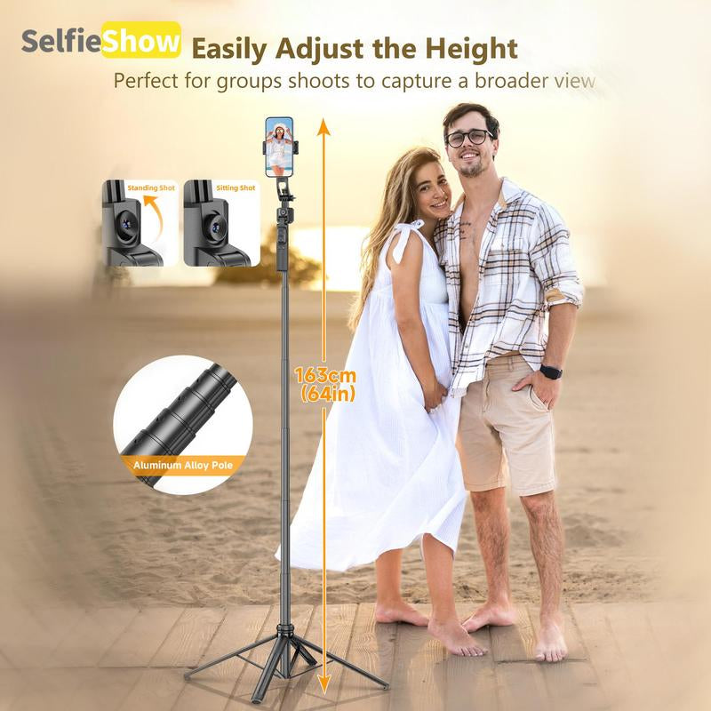 Face Tracking Selfie Stick Tripod, USB Rechargeable 4-Foot Selfie Stick with Remote Control, Portable Selfie Accessories for Phone & Camera, Phone Accessories, Gifts for Girlfriend