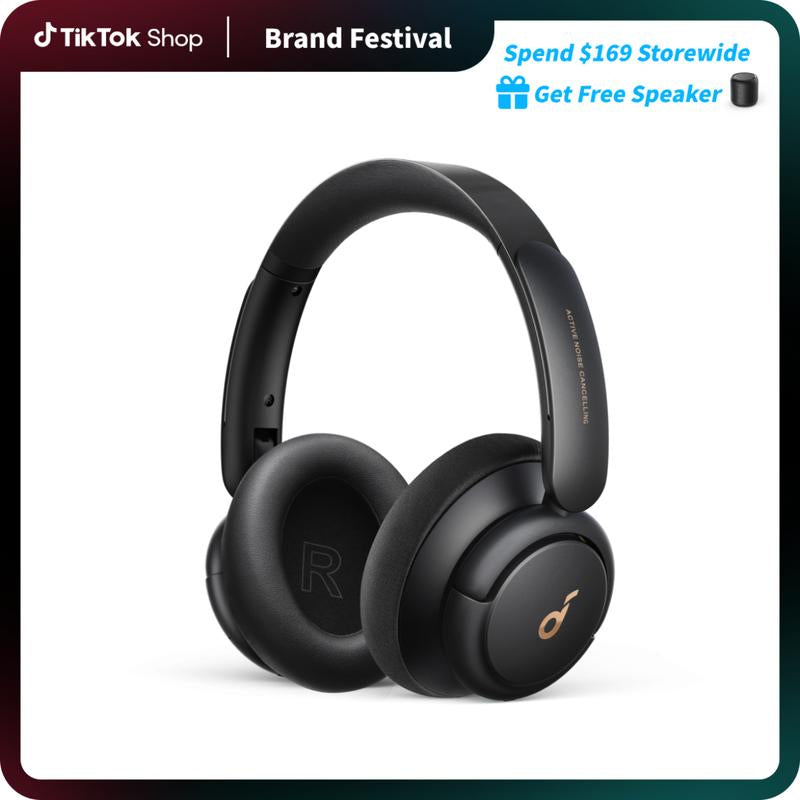 Soundcore Life Q30 by Anker, Hybrid Active Noise Cancelling Headphones with Multiple Modes, Hi-Res Sound, Custom EQ via App, 50H Playtime, Comfortable Fit, Bluetooth, Multipoint Connection