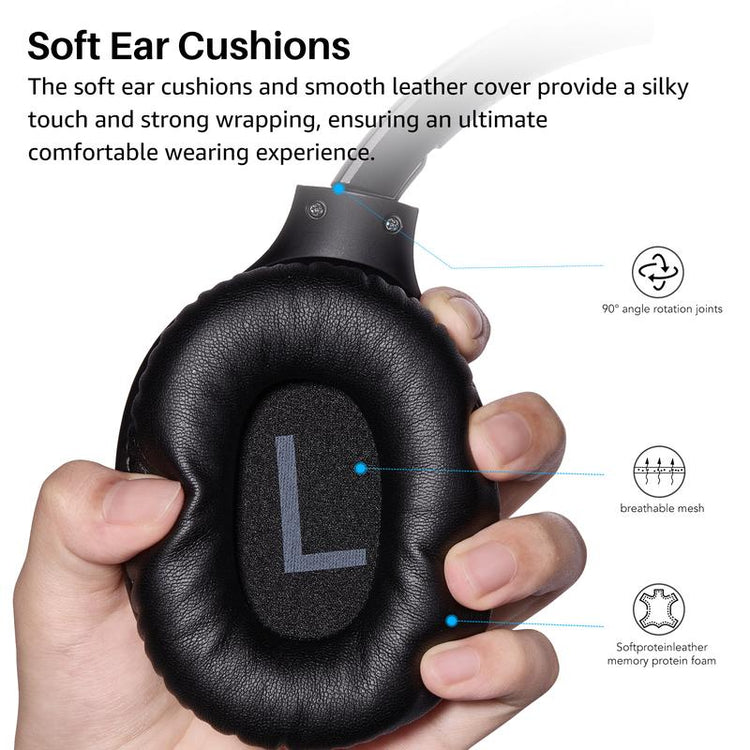 TOZO HA1 Bluetooth 5.4 Headphones, ENC Call Noise Cancelling with Mic over Ear Wireless Headset Foldable with 70H Playback, Stereo Bass, EQ Modes via Button & APP for Travel Home Black Fathersdaygift Audio Earbud Electronic