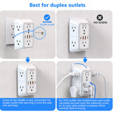 Multiple Sockets US Plug Power Strip with 6 AC Outlets 4 USB Ports(2 Type C), Wall Socket Universal Network Filter Fast Charging