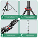 All-In-One 62" Portable Selfie Stick Tripod with Bluetooth Remote, Universal 360° Phone Holder for Iphone, Samsung, Gopro & Cameras - Perfect for Vloggers, Travel & Group Shots