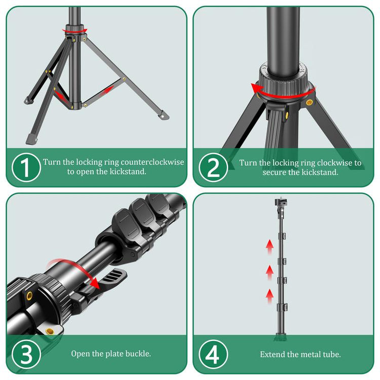 All-In-One 62" Portable Selfie Stick Tripod with Bluetooth Remote, Universal 360° Phone Holder for Iphone, Samsung, Gopro & Cameras - Perfect for Vloggers, Travel & Group Shots