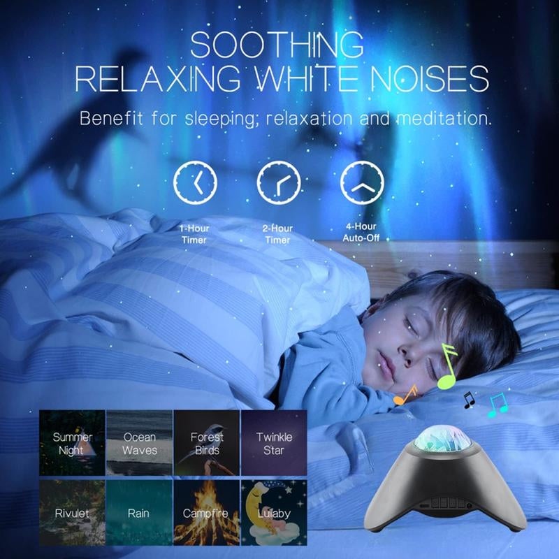 Star Projector, Galaxy Projector for Bedroom, LED Night Light Aurora Projector with Bluetooth Speaker, White Noise, Timer and Remote, Room Decor, Gifts for Kids, Adults, Christmas, Birthday Audio Black Kitchen Supplies