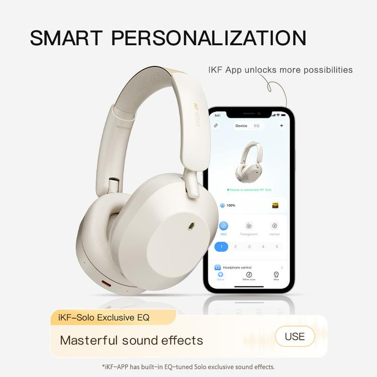 Long-lasting wireless headset IKF Solo for music and calls