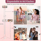 67 Selfie Stick Tripod with Ring Light 360°Rotation, Dual Fill Lights, Selfie Light，Wireless Remote for Iphone Android Phone Tripod for Vlog Stand Content Gifts
