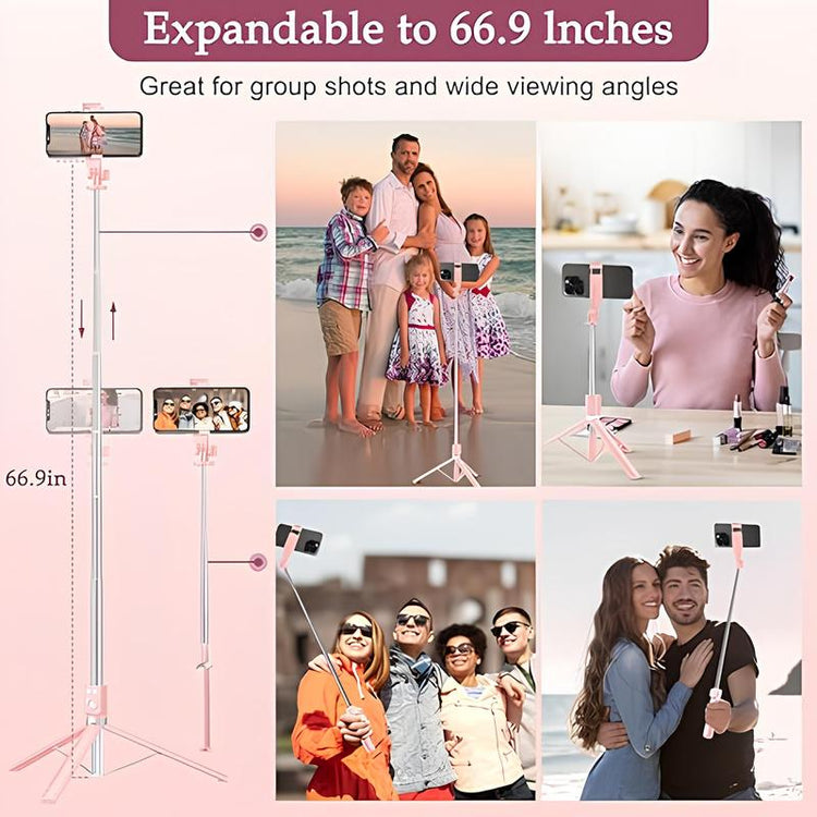 67 Selfie Stick Tripod with Ring Light 360°Rotation, Dual Fill Lights, Selfie Light，Wireless Remote for Iphone Android Phone Tripod for Vlog Stand Content Gifts