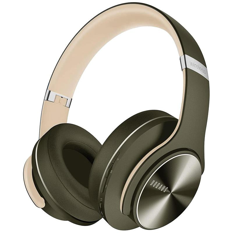 DOQAUS Bluetooth Headphones over Ear, 90 Hours Playtime Wireless Headphones with 3 EQ Modes, Noise Isolating Hifi Stereo Headphones with Deep Bass, Microphone, Soft Earpads for Cellphone/Pc Doqaus Headphones
