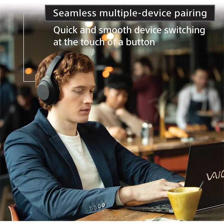 Sony WH 1000XM4 wireless noise cancelling headphones lifestyle photo