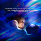 Galaxy Star Projector Night Light creating a calming galaxy with moving nebula and stars for relaxation.