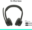 Zone 301 Wireless Bluetooth Headset with Noise-Canceling Microphone, Compatible with Windows, Mac, Chrome, Linux, Ios, Ipados, Android – Graphite