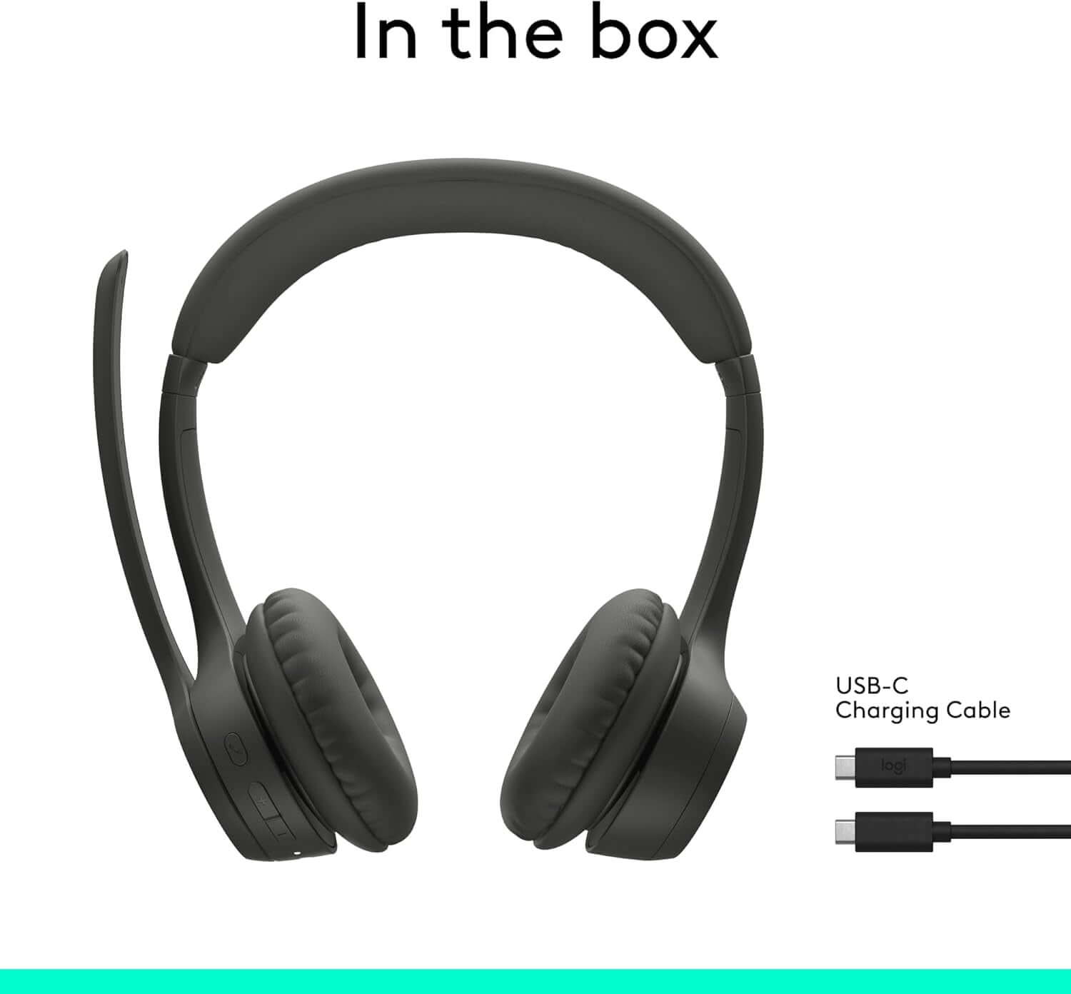 Zone 301 Wireless Bluetooth Headset with Noise-Canceling Microphone, Compatible with Windows, Mac, Chrome, Linux, Ios, Ipados, Android – Graphite