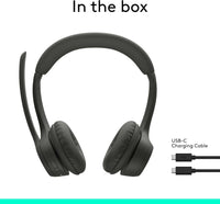 Zone 301 Wireless Bluetooth Headset with Noise-Canceling Microphone, Compatible with Windows, Mac, Chrome, Linux, Ios, Ipados, Android – Graphite