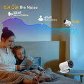[Summer Deals] Nerunsa Mini Projector Portable Projector 4K 1080P Full HD Support, Smart Projector 5G Wifi 6 BT5.0 Auto Horizontal Correction, 360° Rotatable Outdoor Projector for Phone/Tv Stick/Laptop