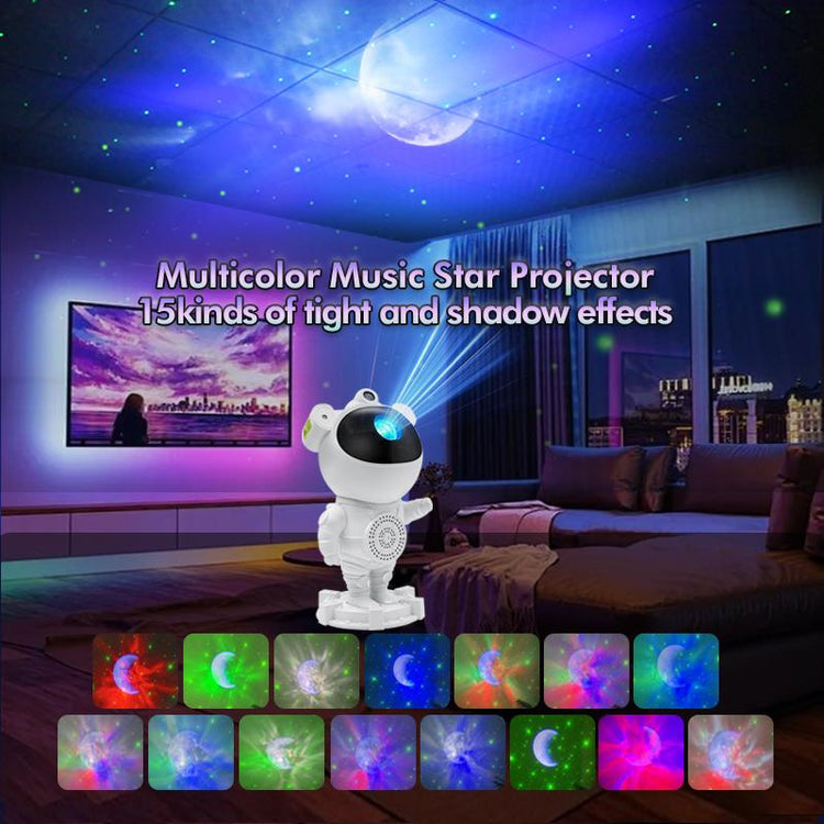 Astronaut Galaxy Projector Star Projector Bluetooth Speaker White Noise Star Moon Galaxy Lights for Bedroom with Timer Remote Nebula Night Light 360° Adjustable Starry Space Ceiling Lamp