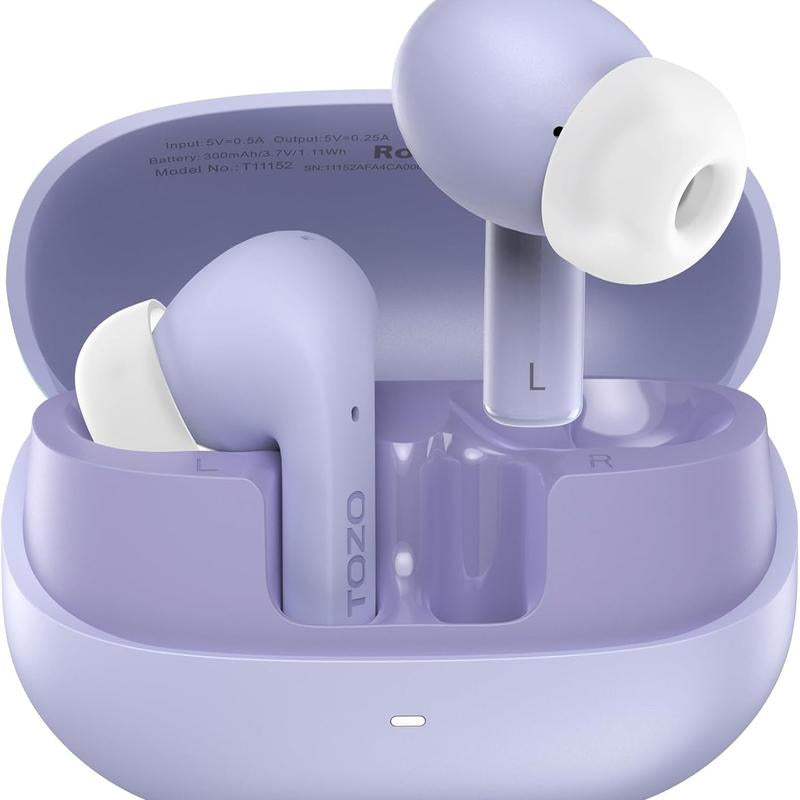 TOZO E2 Wireless Earbuds with Call Noise Cancellation, App Customize 32 Eqs, 10Mm Drivers with Powerful Bass, 30H Playtime, 2 Mics for Clear Calls, Bluetooth 5.3 Headphones, Comfort Fit In-Ear Headset Fathersdaygift Audio Charging Electronic Chargeable