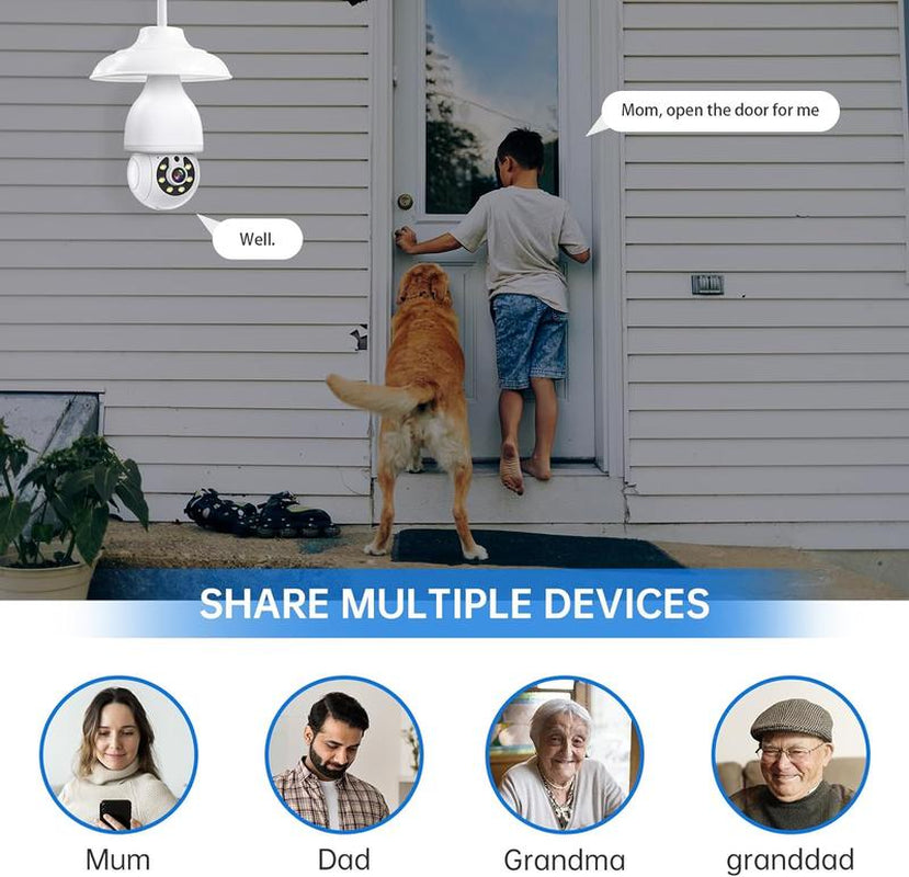 Two-way talk wireless bulb security camera 2K