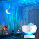 One Fire Northern Lights Projector,16Color Galaxy Projector for Bedroom, 15 White Noise Galaxy Projector, 5Moon Star Projector, Bluetooth Ambient Light Projector, Remote Timer Star Lights Audio Mood Lighting Aurora Living Room Night Light Kids
