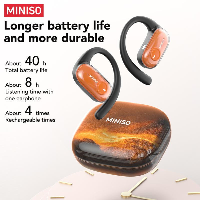 MINISO MS185 OWS Open Ear Wireless Bluetooth Earbuds Quicksand Luminous Headphones HIFI Sound Quality Sports Headphones IPX5 Waterproof with Microphone