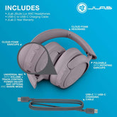 JBuds Lux headphones in travel bag