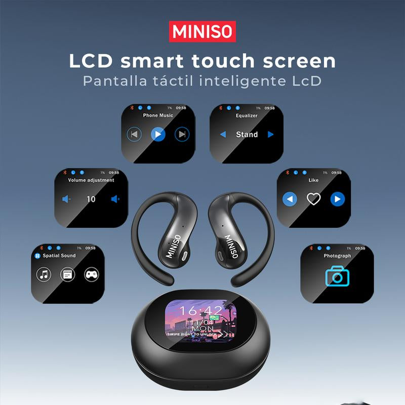 MINISO MS188 Open Ear Headphones Wireless Earphones,Ows Bluetooth 5.4 Earphones Comfortable Wear Touch Control Electronic Headphones(For Kevin)