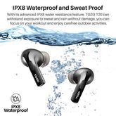 TOZO T20 Wireless Earbuds Bluetooth Headphones 48.5 Hrs Playtime with LED Digital Display Audio Earphones Noise Electronic Headset Charging Chargeable Mini Headphones In-Ear Earphone Fathersdaygift