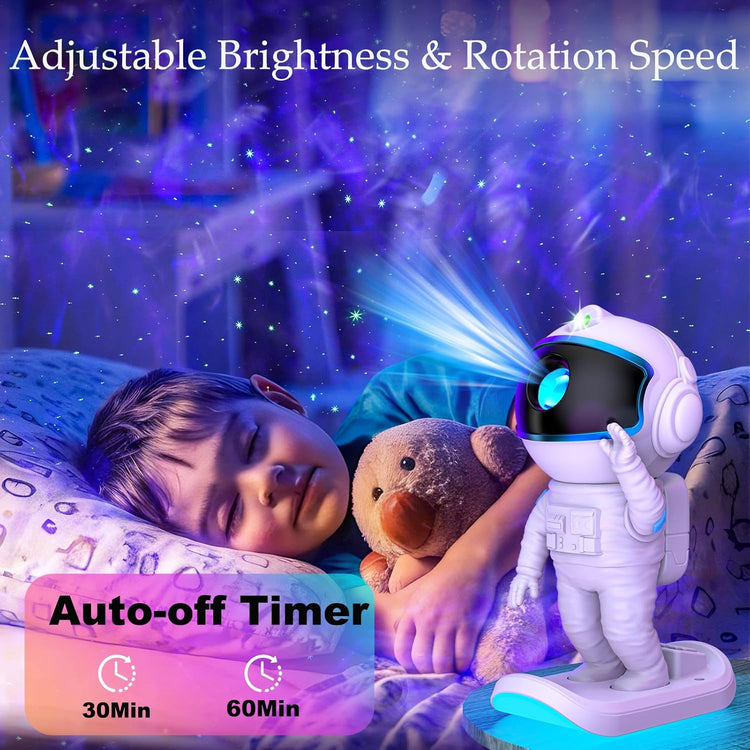 galaxy star projector night light bedroom with auto off timer for kids sleep