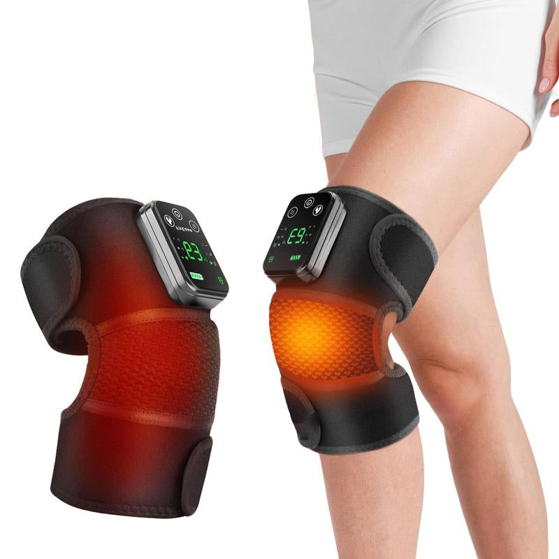 Heated Vibration Knee Massager – USB Rechargeable Hot Compress for Knee & Shoulder Pain Relief