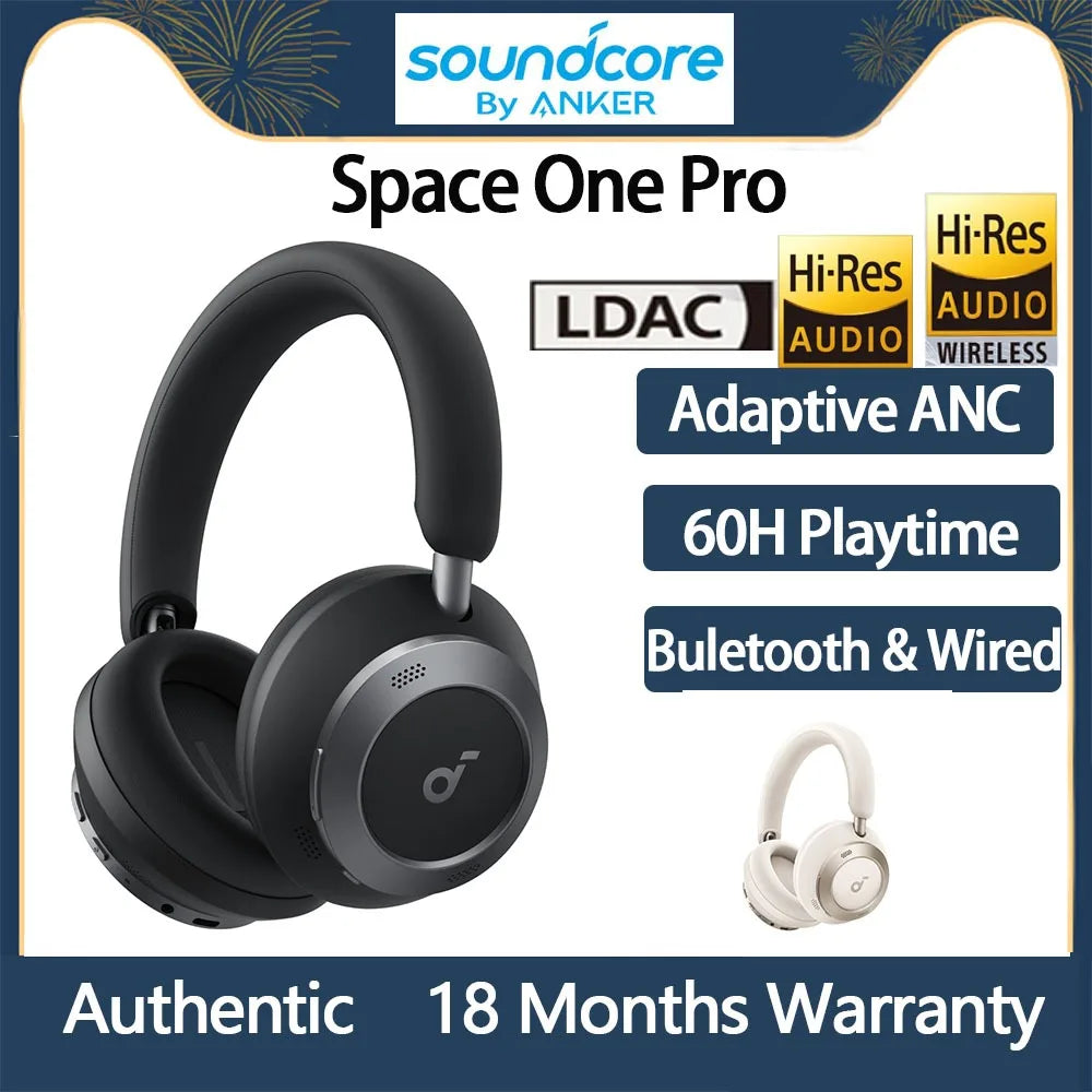 Anker Soundcore Space One Pro – Foldable ANC Headphones with 60-Hour Battery