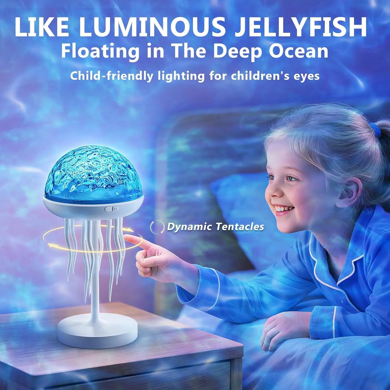 Jellyfish Projector Lamp，7-Color Ocean Wave Projector Light, Light Dimmable , Cute Room Decor，Romantic Gift for Family and Friend, Aurora Projector Lamp
