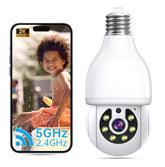 Wireless bulb security camera 2K color night vision