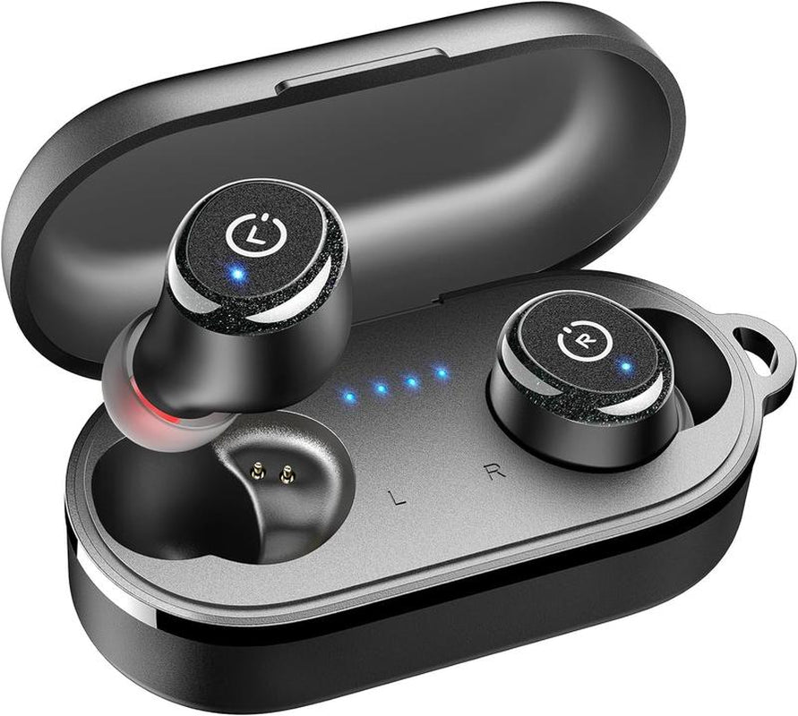 TOZO T10 (Ergonomic Edition) Wireless Earbuds Bluetooth 5.3 Headphones, App Customize EQ, Ergonomic Design, 55H Playtime, Wireless Charging Case, IPX8 Waterproof Sound In-Ear Headset, 2024 New Version Fathersdaygift