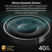TOZO-HT2 Hybrid Active Noise Cancelling Headphones, Wireless over Ear Bluetooth Headphones Fathersdaygift Headset Audio Electronic Earbud Traveling Gadgets Gym Noisecancellingheadphones