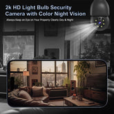 Easy installation outdoor light bulb security camera