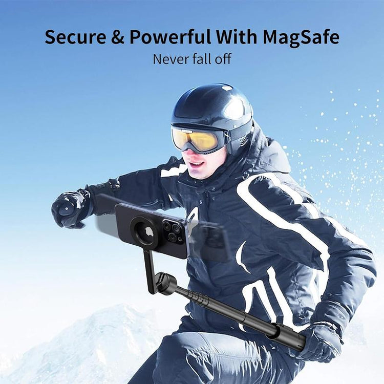 Magnetic Selfie Stick Tripod for Iphone and Android, 64" Phone Tripod Compatible with Magsafe, Fit for Iphone 12/13/14/15/16 Series, Magsafe Case and Other Phones with Metal Ring