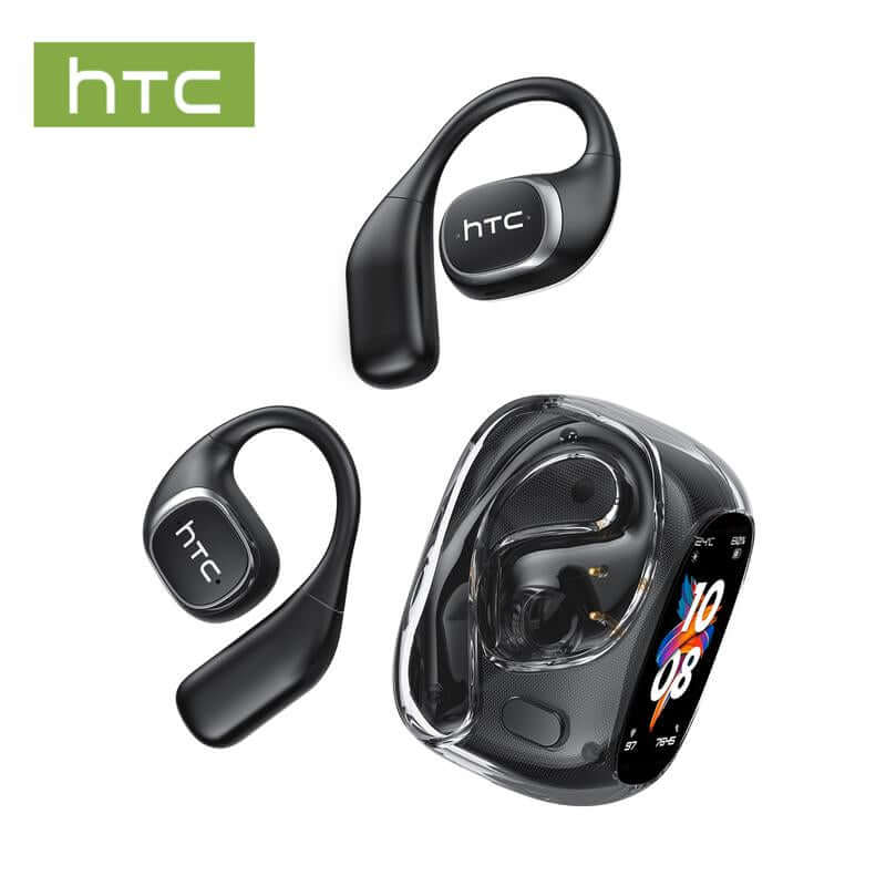 HTC NE11 Open‑Ear Bluetooth 6.0 Earbuds – Touch Controls, IPX5, 30‑Hour Battery